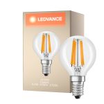 Ledvance Classic LED E14 Birne Fadenlampe Klar 4.2W 470lm - 927 Extra Warmweiß | Höchste Farbwiedergabe - Dimmbar - Ersatz für 40W