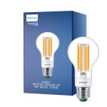 Philips MASTER LED Glühbirne Ultra Efficient E27 Birne Klar 4W 840lm - 827 Extra Warmweiß | Dimmbar - Ersatz für 60W