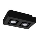 Eglo Decke Spot Mendoza Stahl Schwarz 9.4W 690lm - 830 Warmweiß | Dimmbar - Geeignet für 2x GU10