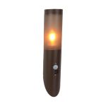 Eglo Wandleuchte Helsinki Rostfreier Stahl Braun | IP55 - Geeignet für 1x E27 - Bewegungssensor